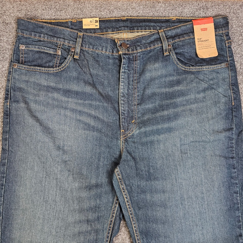 Levis 514 Jeans Men's 40x30 Straight Fit Stretch Dark Wash Denim NEW Casual Blue - Picture 12 of 13